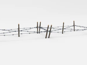 low poly barb wire obstacle 17 3D Model
