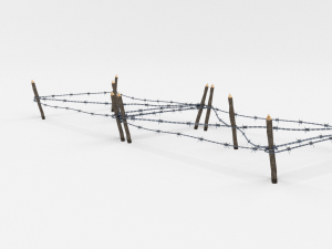 low poly barb wire obstacle 17 3D Модель