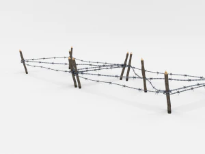 low poly barb wire obstacle 17 3D Model