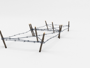 low poly barb wire obstacle 17 3D Модель