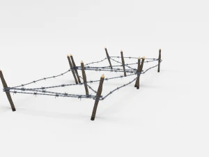 low poly barb wire obstacle 17 3D Model