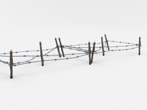 low poly barb wire obstacle 17 3D Модель