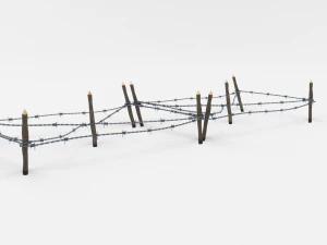 low poly barb wire obstacle 17 3D Model
