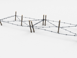 low poly barb wire obstacle 17 3D Модель