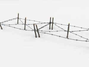 low poly barb wire obstacle 17 3D Model