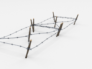low poly barb wire obstacle 17 3D Модель