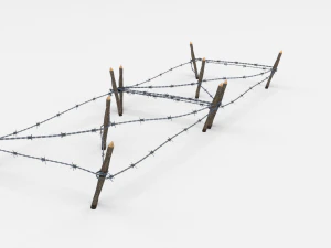 low poly barb wire obstacle 17 3D Model
