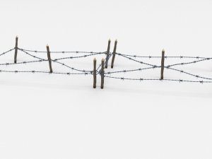 low poly barb wire obstacle 17 3D Модель
