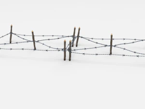 low poly barb wire obstacle 17 3D Model