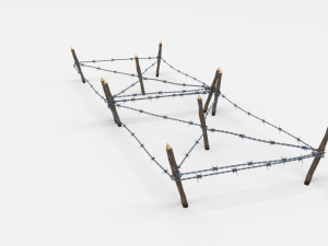 low poly barb wire obstacle 17 3D Модель
