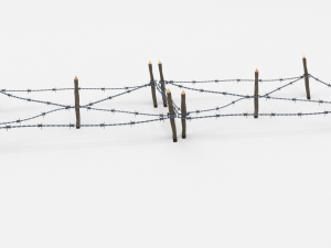 low poly barb wire obstacle 17 3D Модель