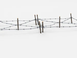 low poly barb wire obstacle 17 3D Model