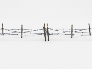 low poly barb wire obstacle 17 3D Модель