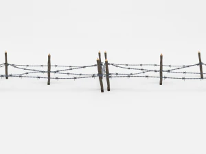 low poly barb wire obstacle 17 3D Model