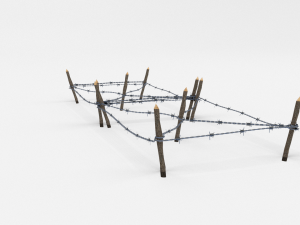 low poly barb wire obstacle 17 3D Модель