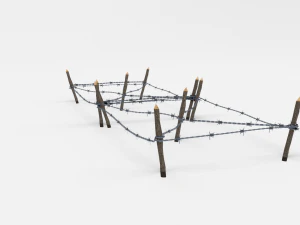 low poly barb wire obstacle 17 3D Model