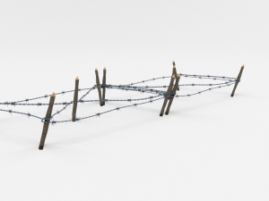 low poly barb wire obstacle 17 3D Модель