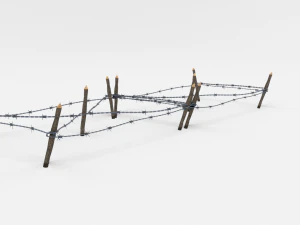 low poly barb wire obstacle 17 3D Model