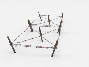 low poly barb wire obstacle 18 3D 모델