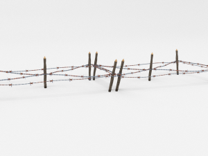 low poly barb wire obstacle 18 3D Model