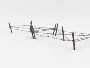 low poly barb wire obstacle 18 3D Model