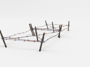 low poly barb wire obstacle 18 3D Model