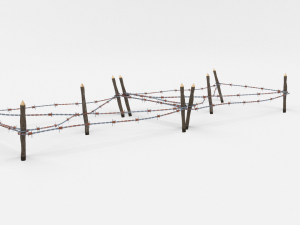 low poly barb wire obstacle 18 3D Model