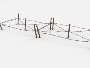 low poly barb wire obstacle 18 3D Model