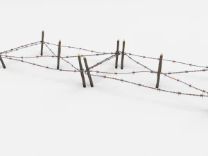 low poly barb wire obstacle 18 3D Model