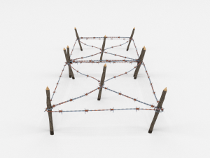 low poly barb wire obstacle 18 3D Model