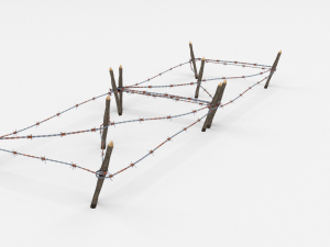 low poly barb wire obstacle 18 3D Model