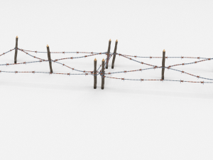low poly barb wire obstacle 18 3D Model