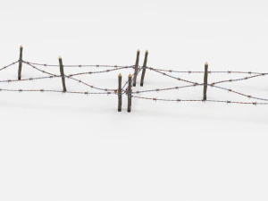 low poly barb wire obstacle 18 3D Model