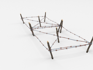low poly barb wire obstacle 18 3D Model