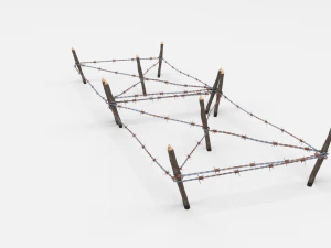 low poly barb wire obstacle 18 3D Model