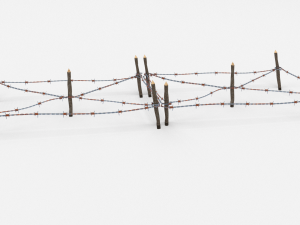 low poly barb wire obstacle 18 3D Model