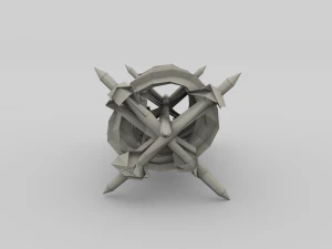low poly barb wire obstacle 18 3D Model