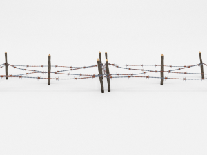 low poly barb wire obstacle 18 3D Model