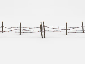 low poly barb wire obstacle 18 3D Model