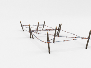 low poly barb wire obstacle 18 3D Model