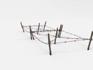 low poly barb wire obstacle 18 3D Model