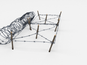 low poly barb wire obstacle 19 3D Model