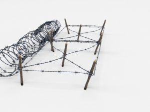 low poly barb wire obstacle 19 3D 모델