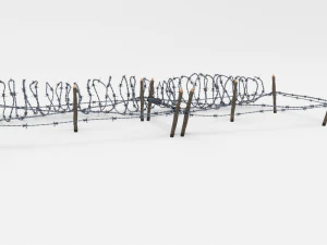 low poly barb wire obstacle 19 3D Model