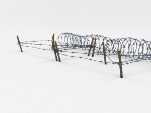 low poly barb wire obstacle 19 Modèle 3D