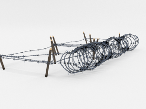 low poly barb wire obstacle 19 Modèle 3D