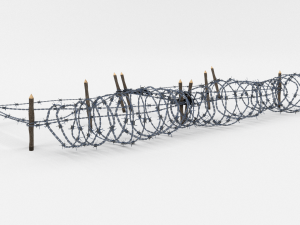low poly barb wire obstacle 19 Modèle 3D