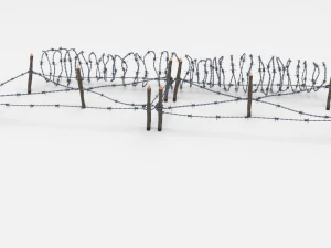 low poly barb wire obstacle 19 3D Model