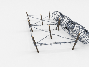 low poly barb wire obstacle 19 Modèle 3D