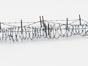 low poly barb wire obstacle 19 3D Model